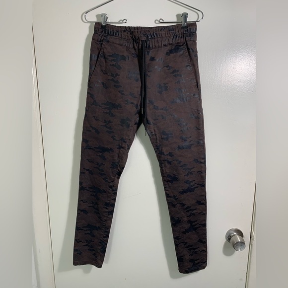 BEVY FLOG Pants - Bevy Flog brown and black camo drawstring jogger pants. 25